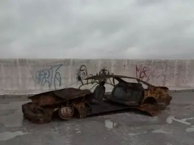 destroyed car 003 am165 3D model