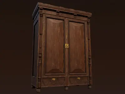 Old Furniture Game Ready Asset Low-poly 3D model