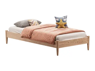 AFI Pasadena 14 Espresso Solid Wood Platform Bed 3D model