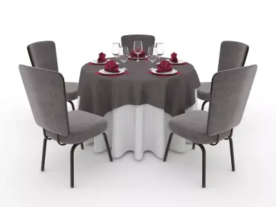 Banquet Table and Chair 147 3D model