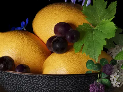 Bowl with lemons 3D model