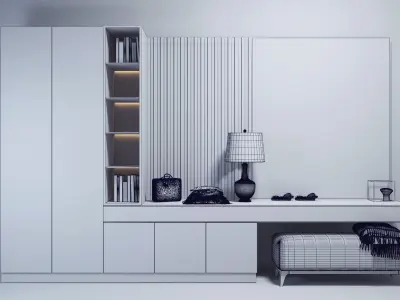 Table Wall Unit  3D model