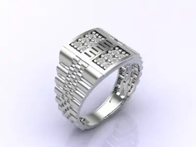 Print Ready STL 3DM  Gents Rings Diamond Men Ring  3D print model 176