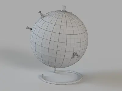 Small White Cork Globe 3D model