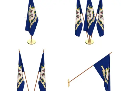 Connecticut Flag Pack 3D model