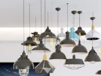 wind chandelier Industrial 3D model