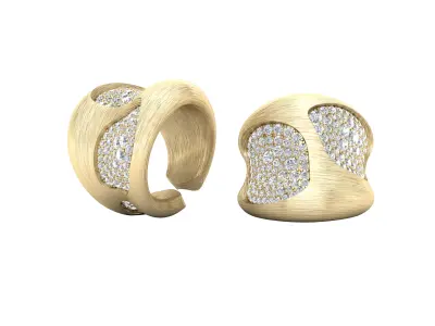  Elegant Diamond-Encrusted Rings 3D Design 3D print model