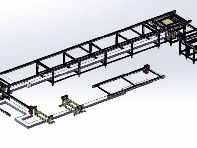 Car sunroof assembly line 3D model