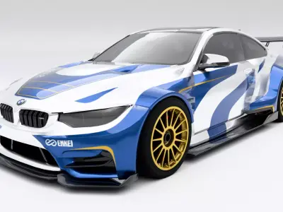 BMW M4 F82 Razor 2014 Low-poly 3D model
