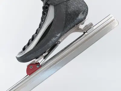 Leather Long Track Speed Skate Low-poly 3D model