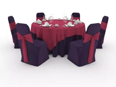 Banquet Table and Chair 56 3D model