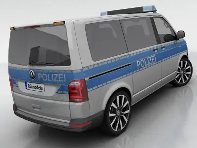 VW T6 polizei Low-poly 3D model
