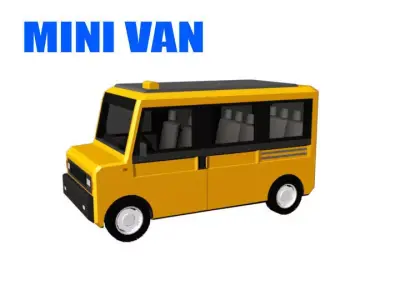 Minivan Larga 650 Low-poly 3D model