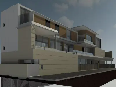 Modern Luxury Residential villa 02 Revit 3D model 3D print model