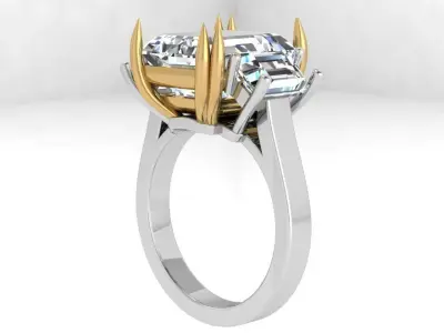 Emerald Diamond Ring 4499 3D print model