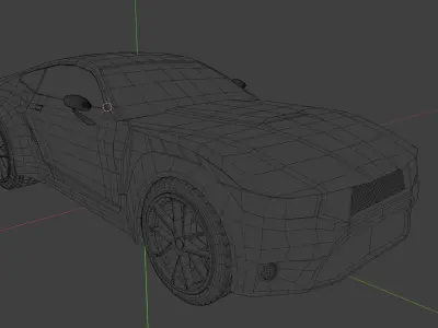 Stylized Muscular car Free low-poly 3D model