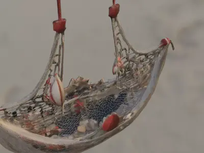 Seashell Hammock Ornament Low-poly 3D model