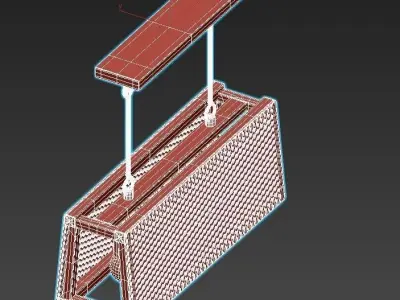 hagar pendant light with three glass shades 3D model