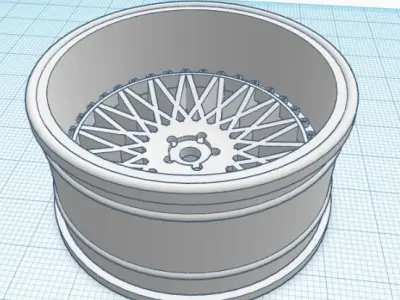 RC DRIFT CAR RIM 1 10 YABA KING MESH OFFSET -7 MM 3D print model