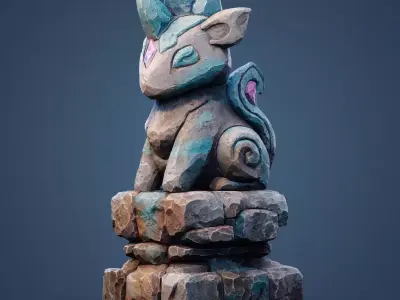 Stylized Statues Set 3D model
