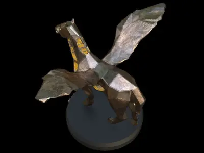 Steampunk Pegasus Pose Low-poly 3D model