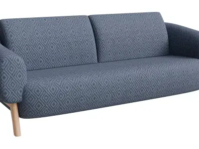 Blue Rhombus Constantine 3S Sofa 3D model