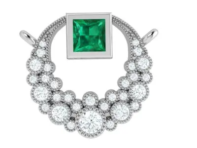 Bezel Unique Pendant 4121 3D print model