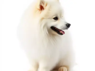 Fluffy White Dog model pack Low-poly 3D model