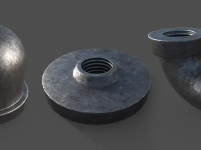 Plumbing Parts kit lowpoly 15 pisces  Low-poly 3D model