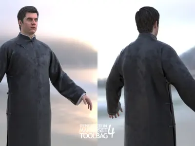 Realistic 3D model of Man - Martial Uniform 5 - Modular - Rigged Low-poly 3D model