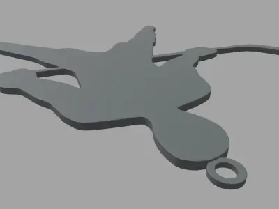 Hockey Key Ring Chain 01 Low-poly 3D model