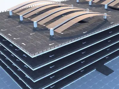 3D Multi -Storey Parking - Floor Parking 2 Low-poly 3D model