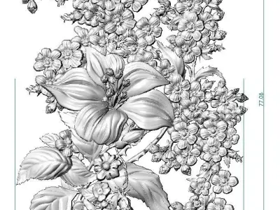 panel a bouquet of flowers as a gift   3D print model