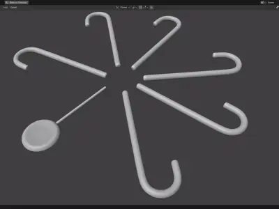 Christmas Candy Cane PBR 3D model