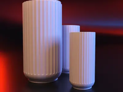 Vase stl three vases 3D print model