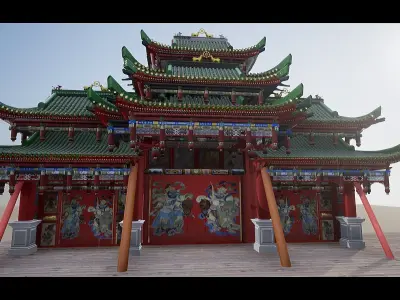 Ancient Mongolian kings great door 3D model