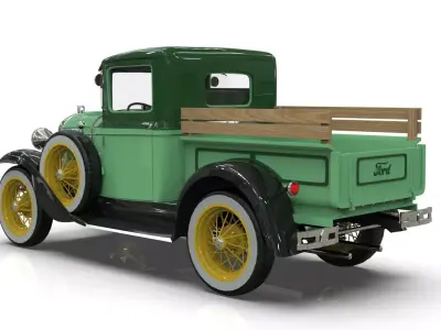 Vintage Pickup Truck 1930 Low-poly 3D model