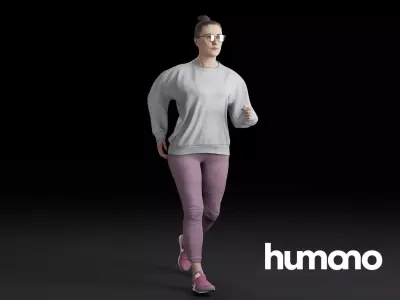 Humano Running Woman 0806 3D model