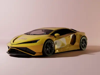 Supercar Concept Model Low-poly 3D model