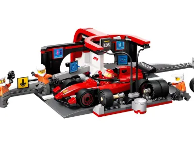 TwindBricks3D - 60443 F1 Pit Stop - Pit Crew with Ferrari Car 3D print model