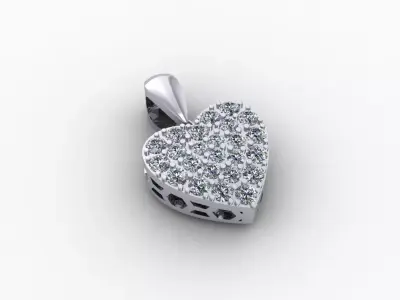 Heart Diamond Pendant Trai Tim 3D print model