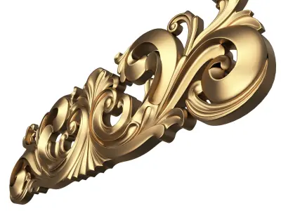 Carved Plaster Molding Decoration 023 Low-poly 3D model