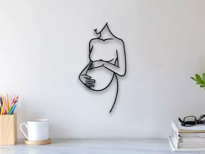 Pregnant Woman Wall Art 3D print model