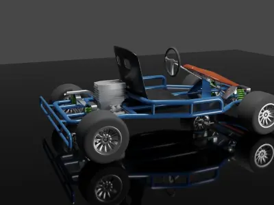 Gokart go kart Low-poly 3D model