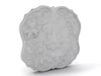Decorative Floral Relief model pack Low-poly 3D model