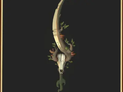 Druid Sword Low-poly 3D model