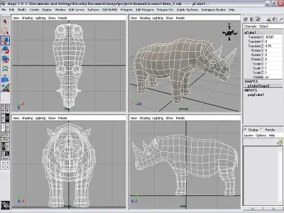 rhinoceros rhino Low-poly 3D model