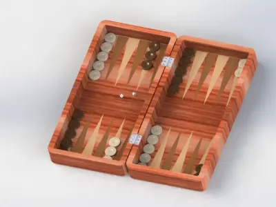 Wood Backgammon 3D model