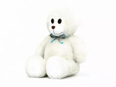 White Teddy Bear 3D model