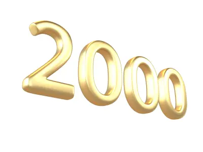 Year Number 2000 v1 002 Low-poly 3D model